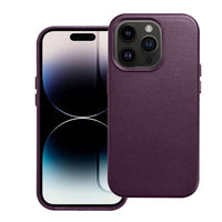 Casify Leren Hoesje met MagSafe voor iPhone 14 Pro Donkerpaars2