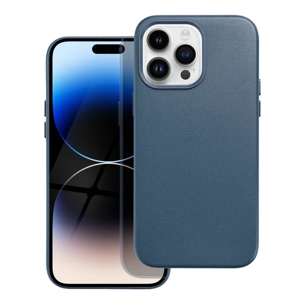 Étui en cuir Casify avec MagSafe pour iPhone 14 Pro Max Bleu foncé2