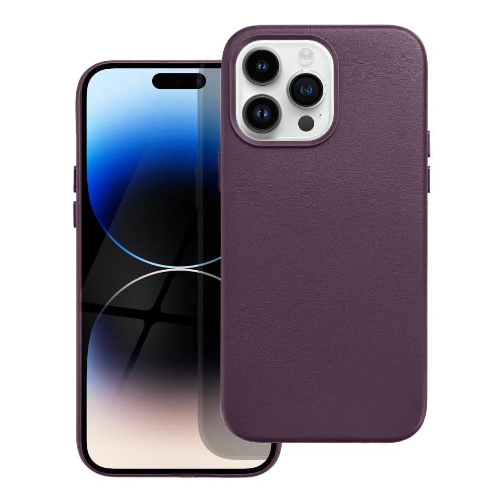 Étui en cuir Casify avec MagSafe pour iPhone 14 Pro Max Violet foncé2