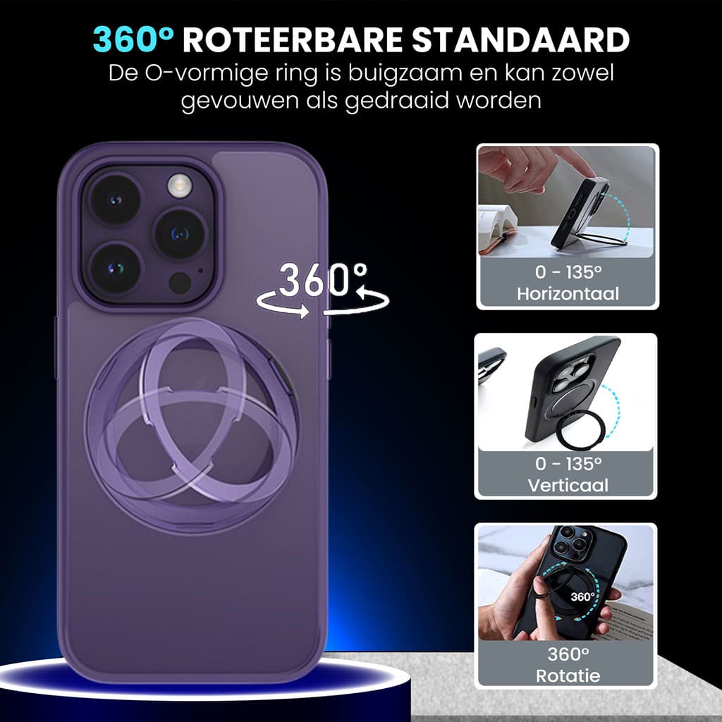 Étui Casify MagSafe avec béquille réglable à 360° Standard Violet foncé2