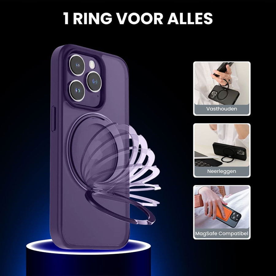 Casify MagSafe Hoesje met 360° verstelbaar Kickstand Standaard Donkerpaars4