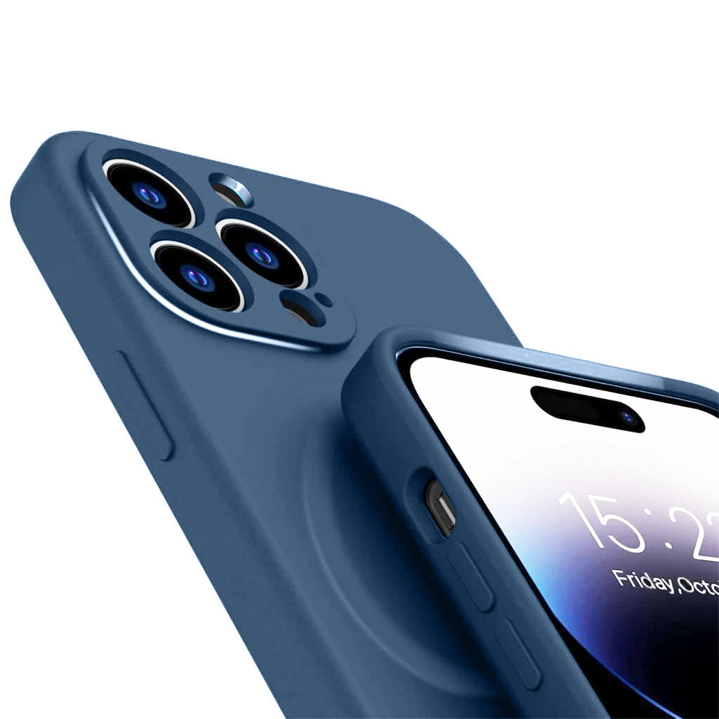 Étui en silicone Casify avec MagSafe Bleu