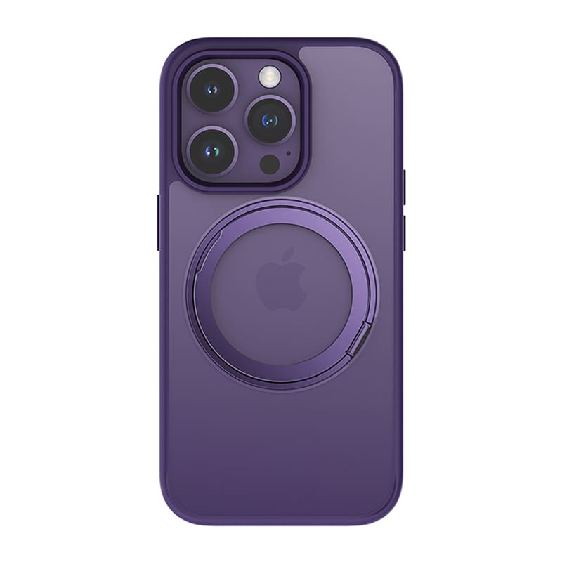 Casify Étui MagSafe pour iPhone 15 Pro avec béquille réglable à 360° Standard Violet foncé