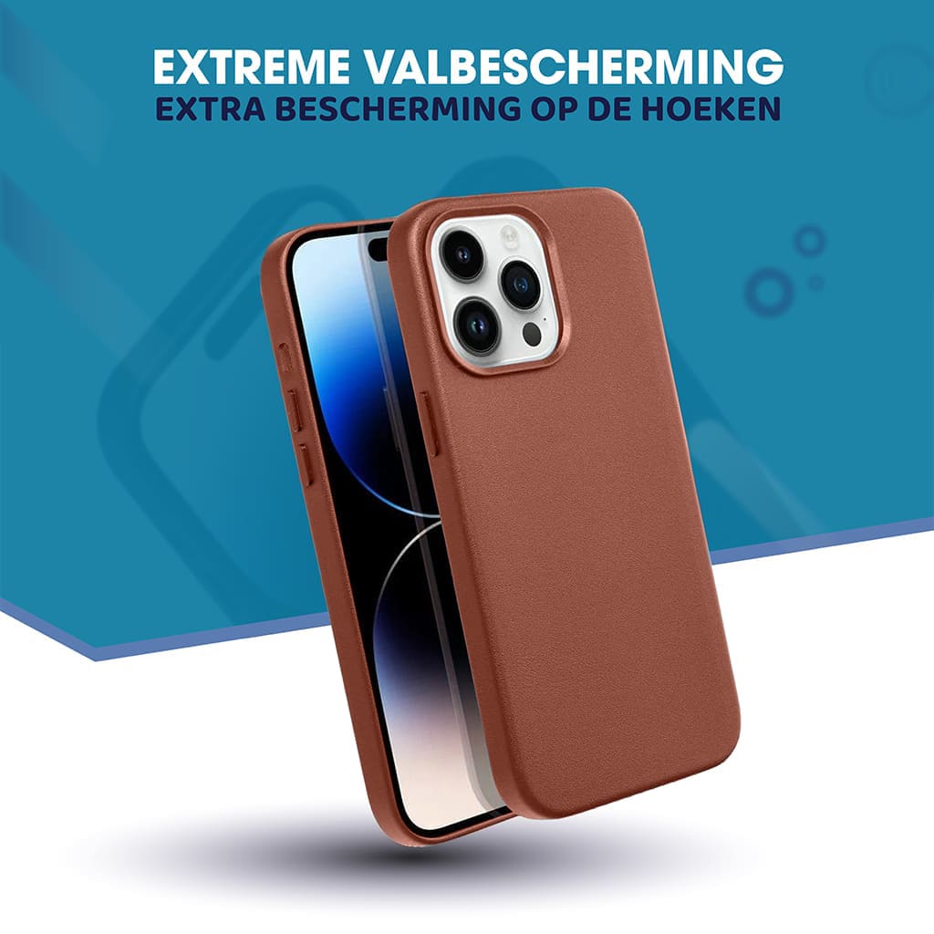 Casify Leren Hoesje met MagSafe voor de iPhone 14 Plus - Omber