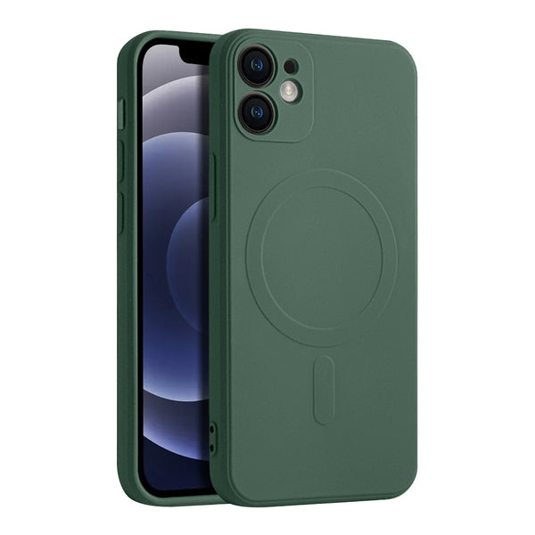 Casify Siliconen Hoesje met MagSafe voor de iPhone 12 - Legergroen