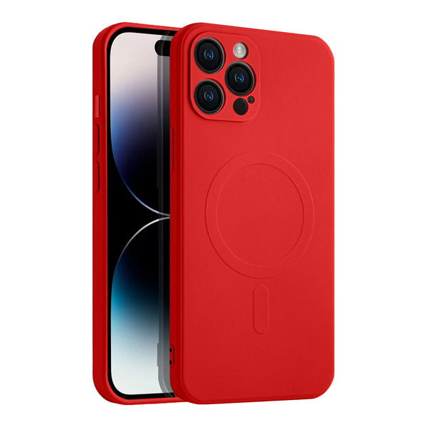 Casify Siliconen Hoesje met MagSafe voor de iPhone 12 Pro Max - Rood