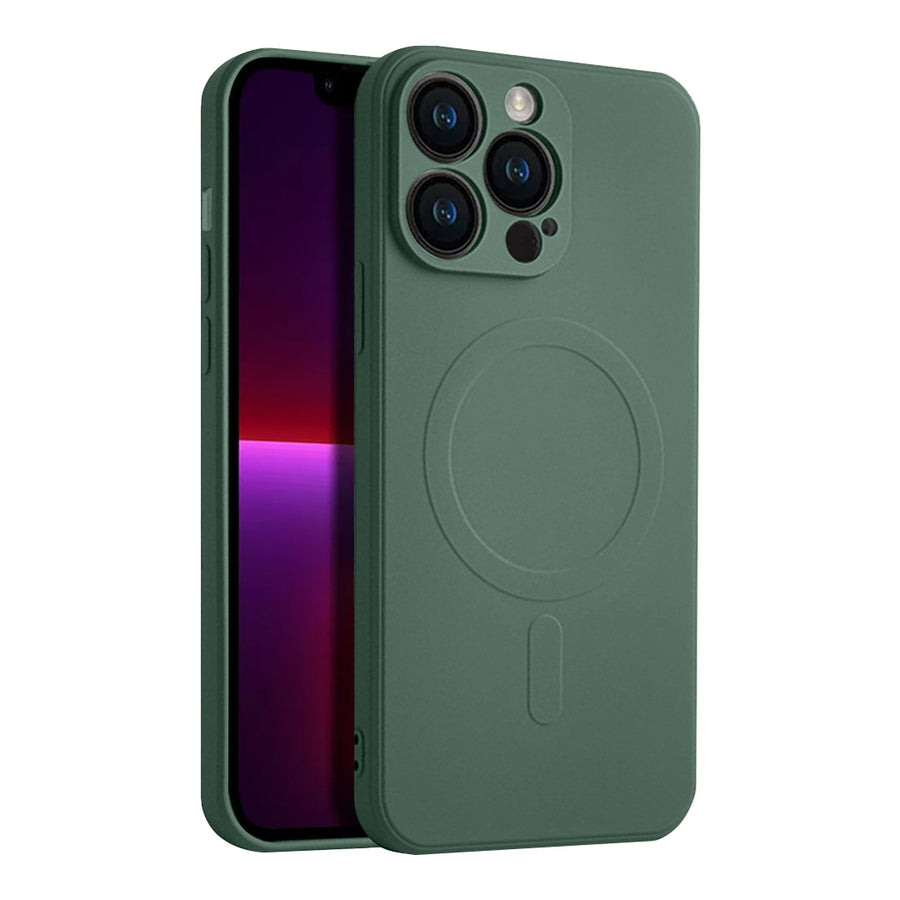 Casify Siliconen Hoesje met MagSafe voor de iPhone 13 Pro - Legergroen