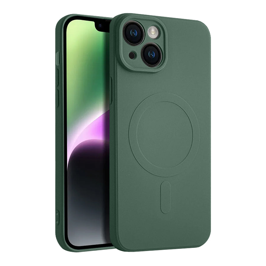 Casify Siliconen Hoesje met MagSafe voor de iPhone 14 - Legergroen