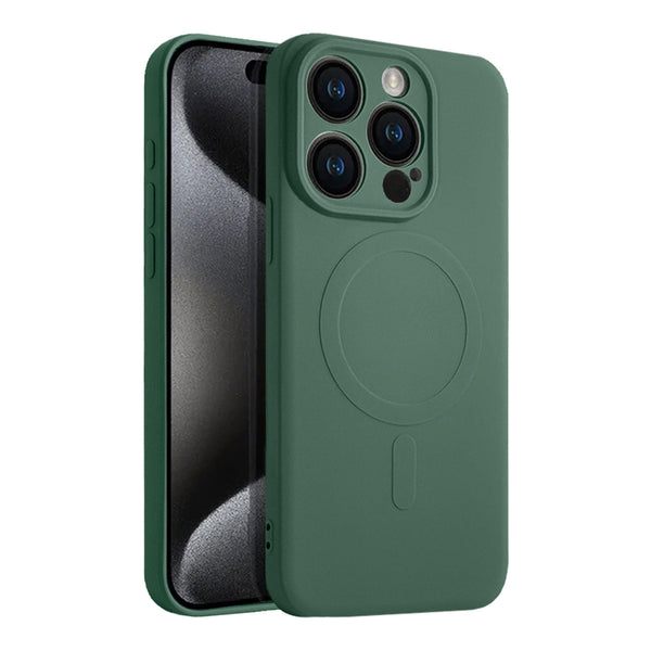 Casify Siliconen Hoesje met MagSafe voor de iPhone 15 Pro - Legergroen