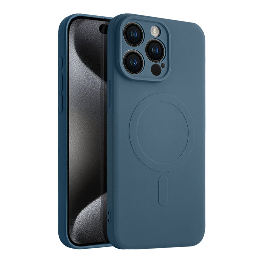 Casify Siliconen Hoesje met MagSafe voor de iPhone 15 Pro Max - Blauw
