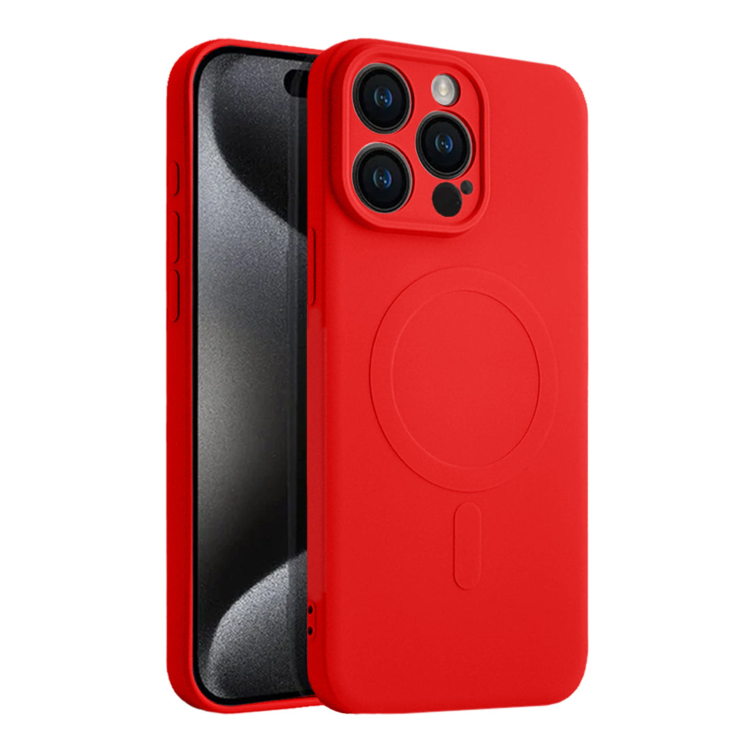 Casify Siliconen Hoesje met MagSafe voor de iPhone 15 Pro Max - Rood
