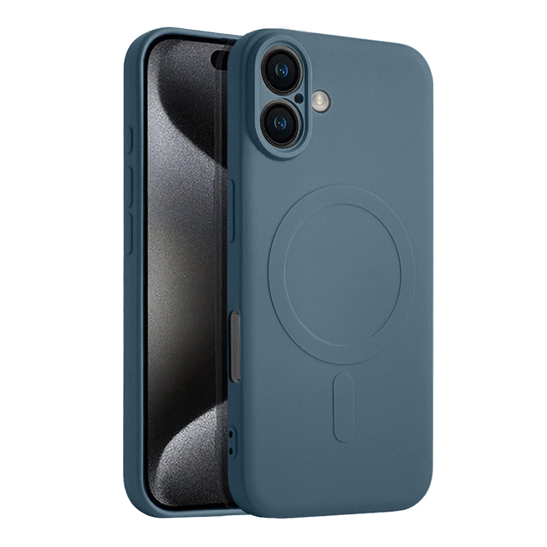 Casify Siliconen Hoesje met MagSafe voor de iPhone 16 Plus - Blauw
