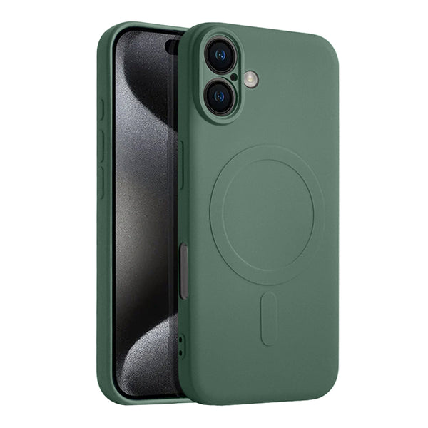 Casify Siliconen Hoesje met MagSafe voor de iPhone 16 Plus - Legergroen