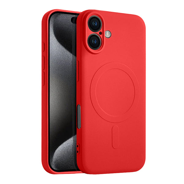 Casify Siliconen Hoesje met MagSafe voor de iPhone 16 Plus - Rood