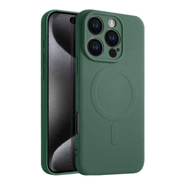 Casify Siliconen Hoesje met MagSafe voor de iPhone 16 Pro - Legergroen