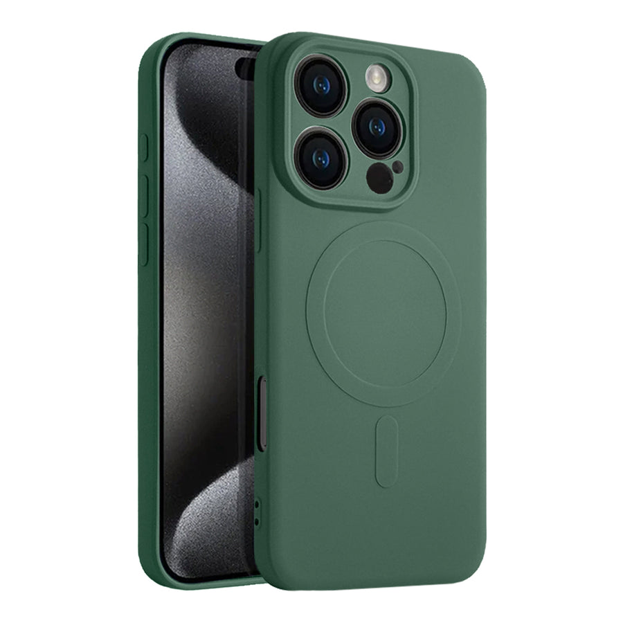 Casify Siliconen Hoesje met MagSafe voor de iPhone 16 Pro - Legergroen