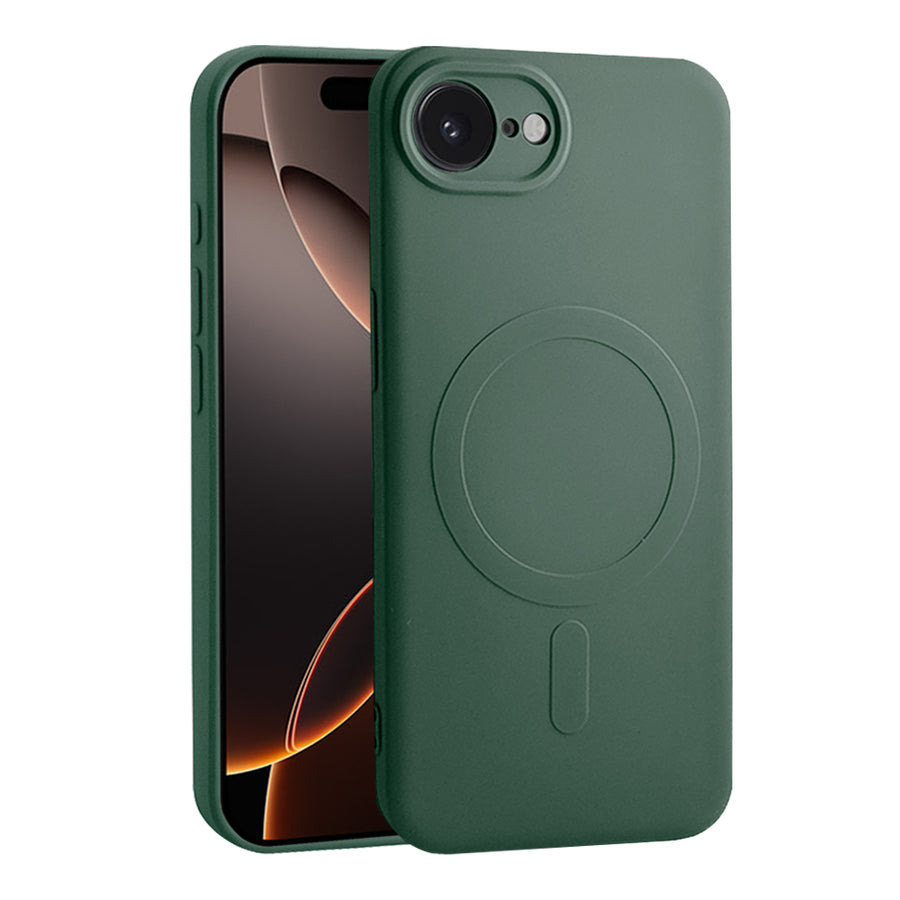 Casify Siliconen Hoesje met MagSafe voor de iPhone 17e / 16e - Legergroen