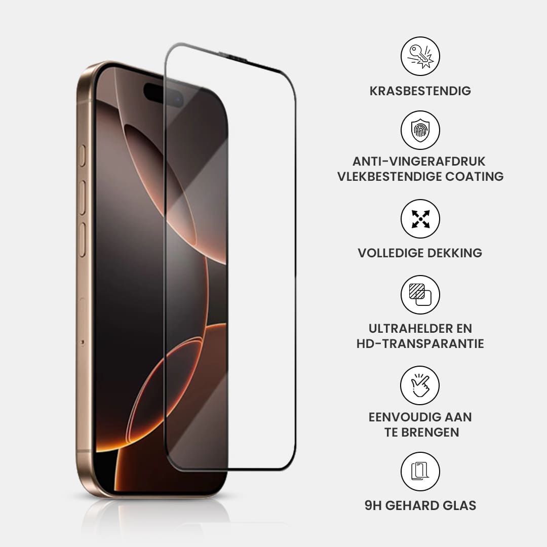 Casify Gehard Glas Full Cover Screenprotector met installatiekit voor de iPhone 15 Plus / 16 Plus – productfoto 3