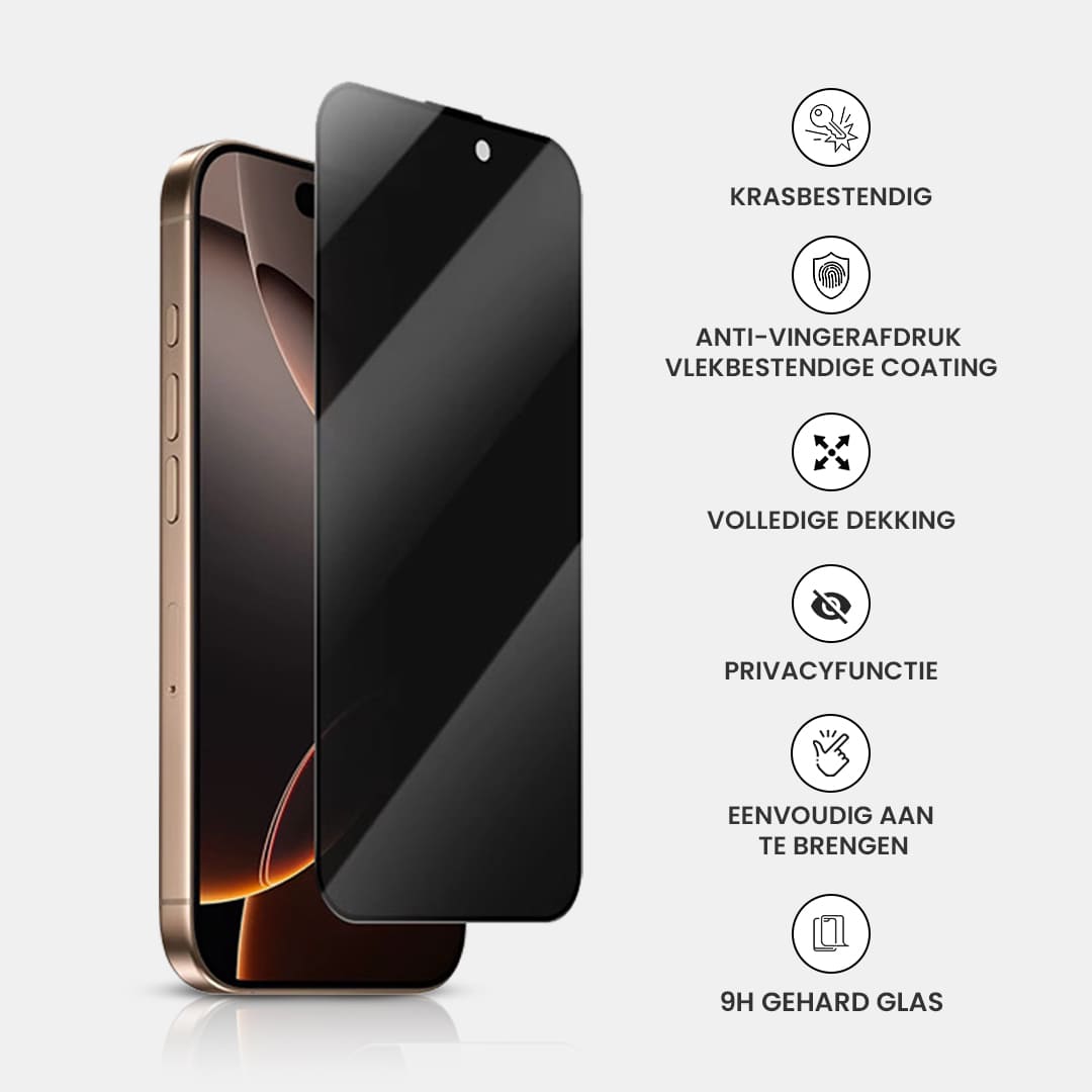 Casify Gehard Glas Privacy Screenprotector voor de iPhone 16 Pro / 17 – productfoto 3