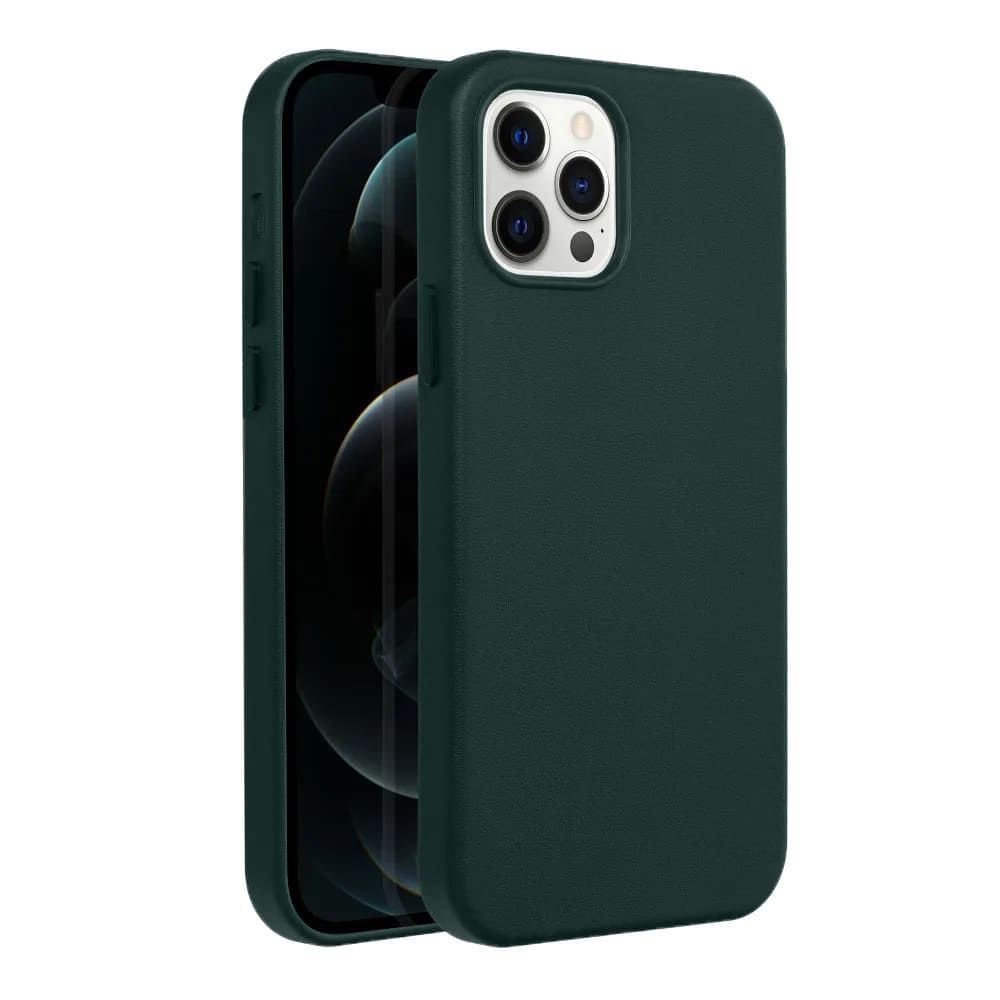 Étui en cuir MSH Casify avec MagSafe pour iPhone 12 Pro Vert forêt