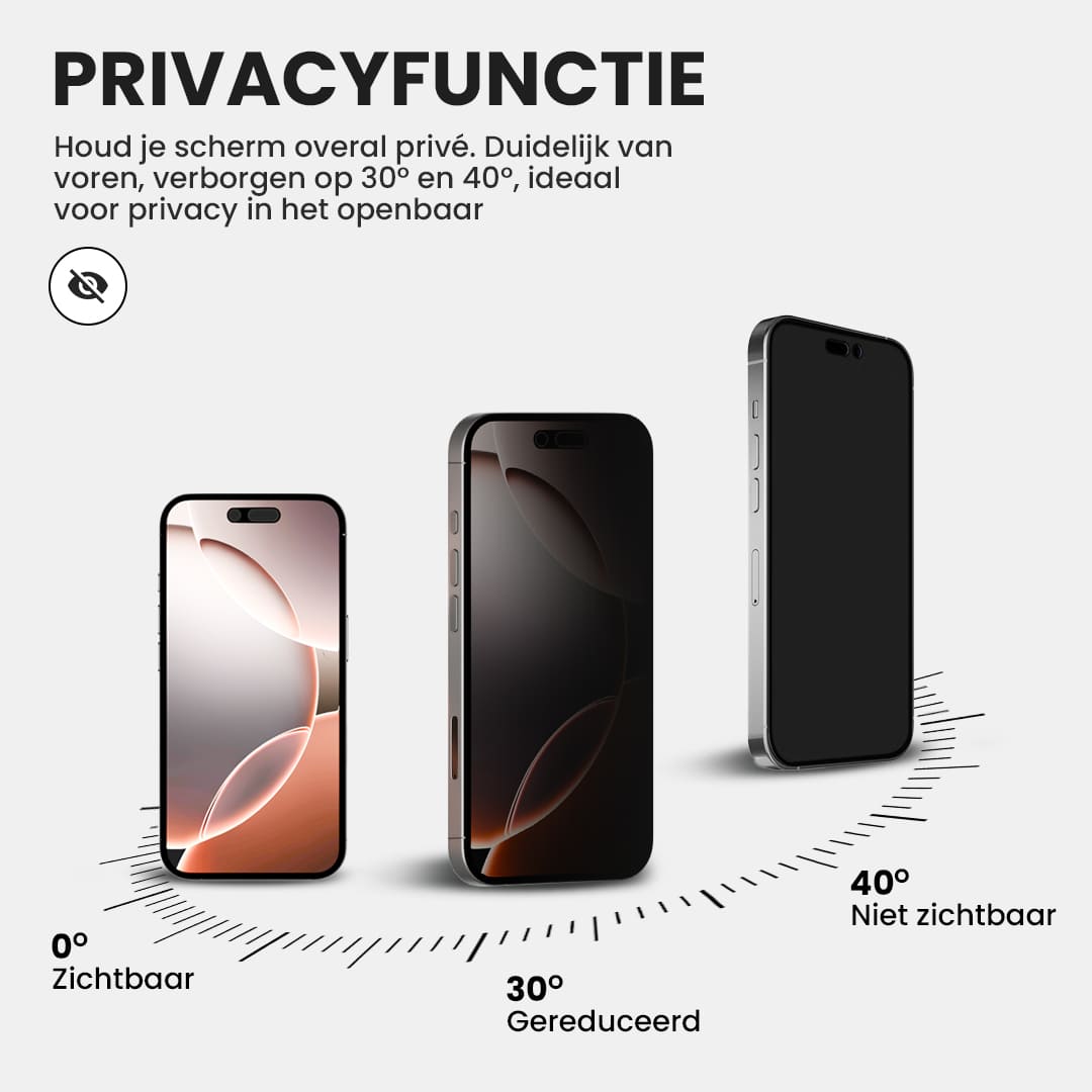 Casify Gehard Glas Privacy Screenprotector voor de iPhone 13 Pro Max / 14 Plus – productfoto 2