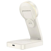 Hoco 3-in-1 Opvouwbare Draadloze Oplader met MagSafe – 15W – Wit