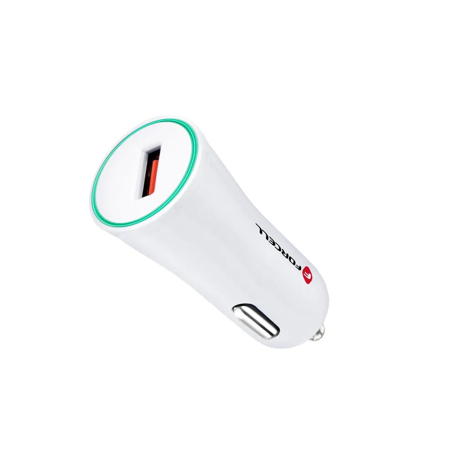 Forcell Autolader USB-A – Quick Charge 3.0 – 12/24V – 2.4A – Wit