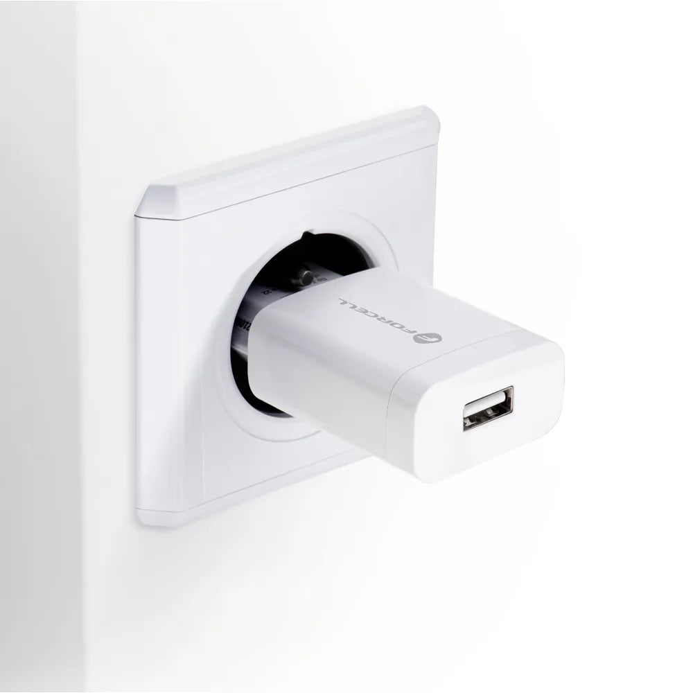 Forcell Oplader – Wall Charger – 18 Watt – USB-A – Wit – productfoto 4
