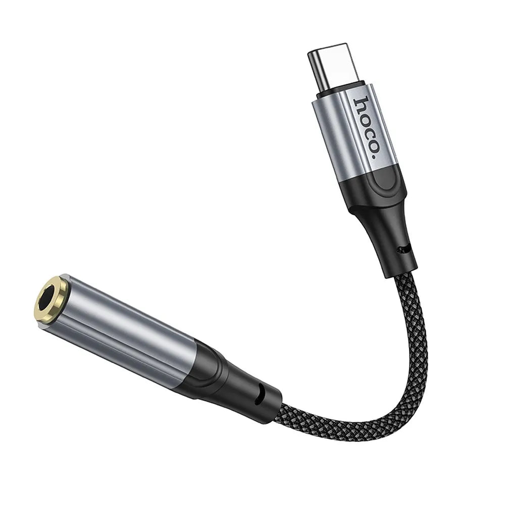 Hoco adapter USB-C naar 3,5 mm Jack – Audio adapter – 12 centimeter – Zwart – productfoto 5