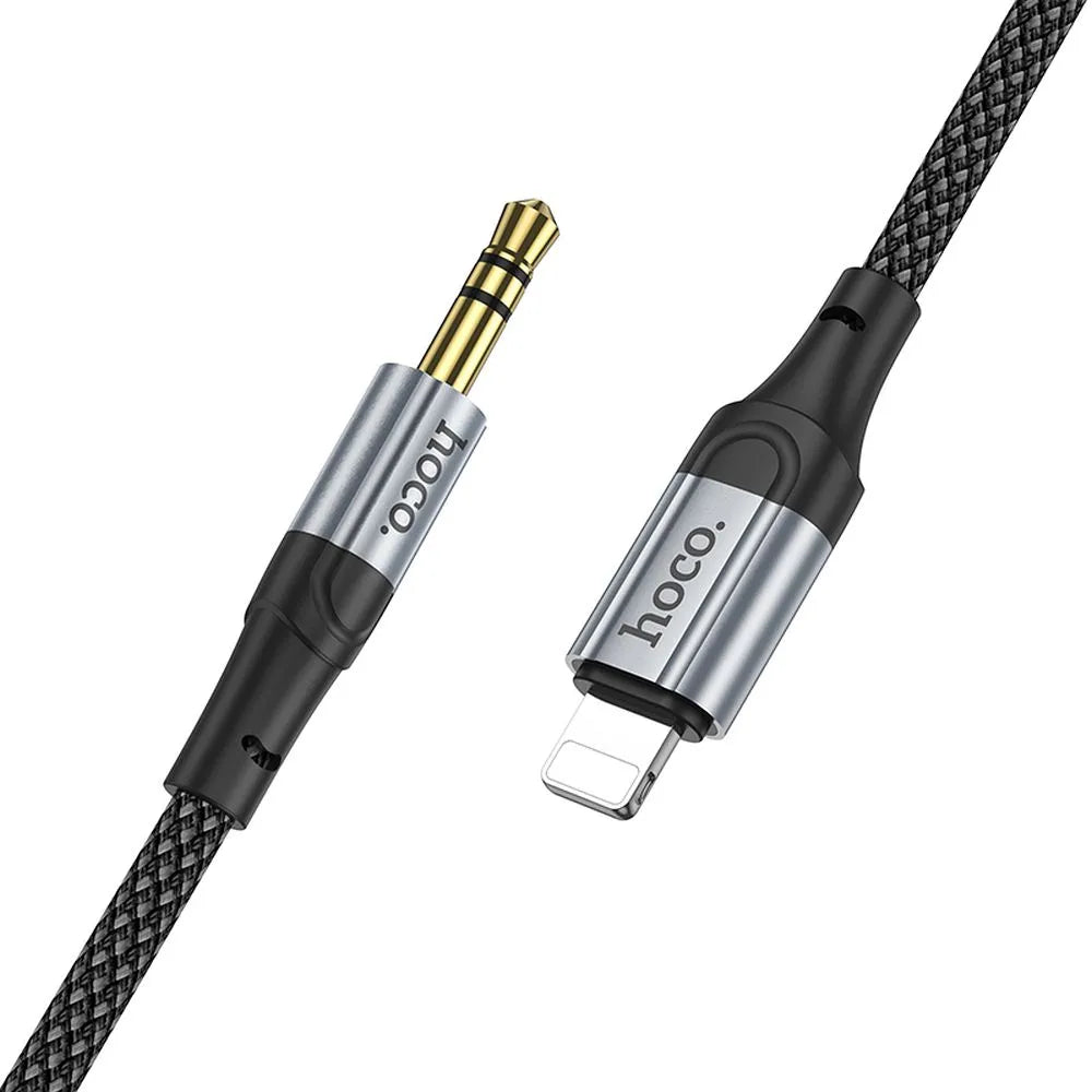 Hoco AUX kabel – Lightning naar 3,5 mm Jack – Audio kabel – 1 meter – Zwart