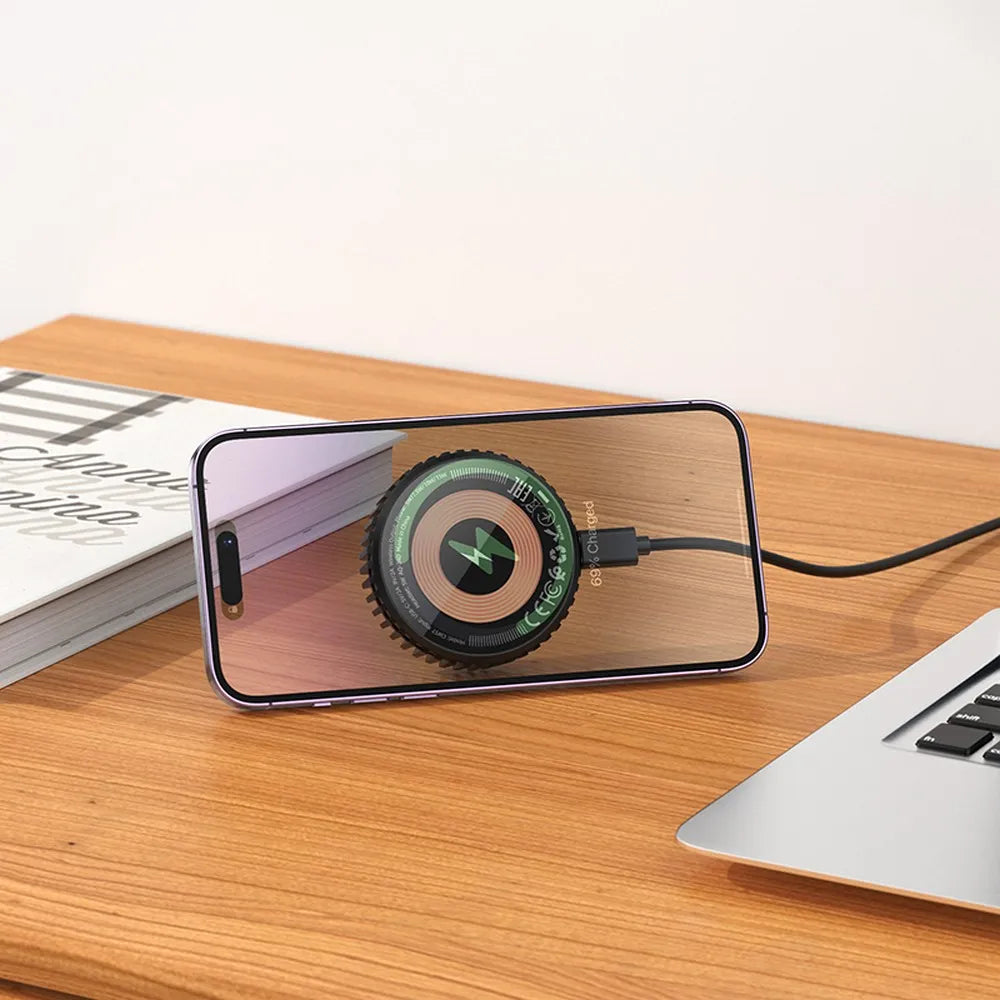 Hoco Wireless Charger met MagSafe en Koelventilator – USB-C – Draadloze Oplader – 15W – Zwart – productfoto 7