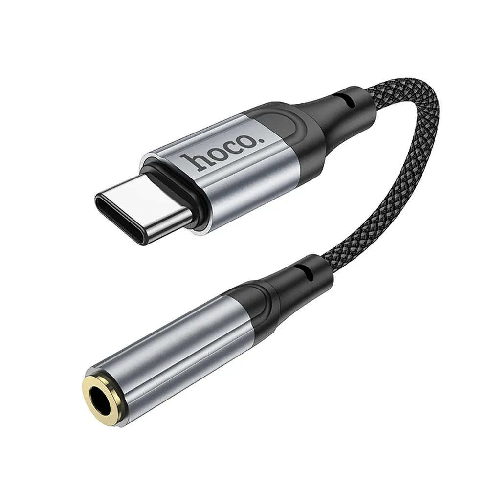 Hoco adapter USB-C naar 3,5 mm Jack – Audio adapter – 12 centimeter – Zwart – productfoto 2
