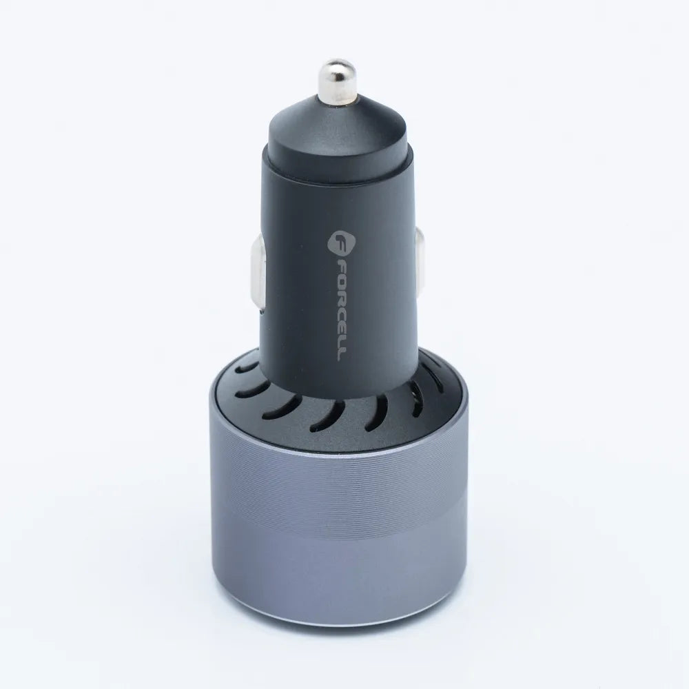 Forcell Autolader 2x USB-C + USB-A – 85W – Power Delivery & Quick Charge 4.0 – Grijs – productfoto 6
