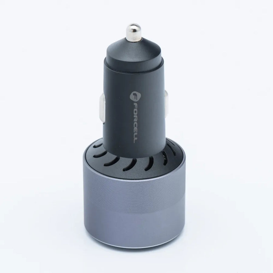 Forcell Autolader 2x USB-C + USB-A – 85W – Power Delivery & Quick Charge 4.0 – Grijs