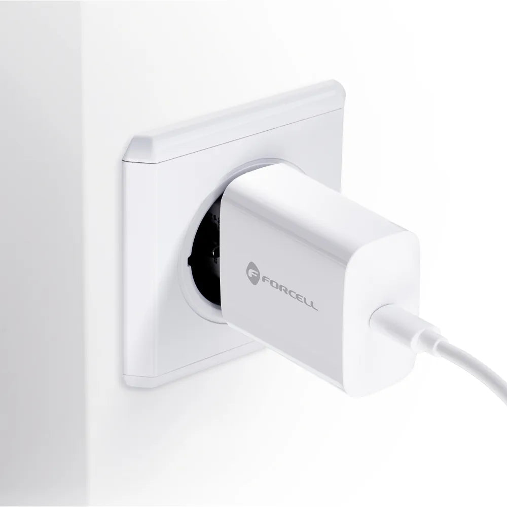 Forcell Oplader met USB-C naar Lightning kabel – 20 Watt – 1,2 meter – Wit – productfoto 6