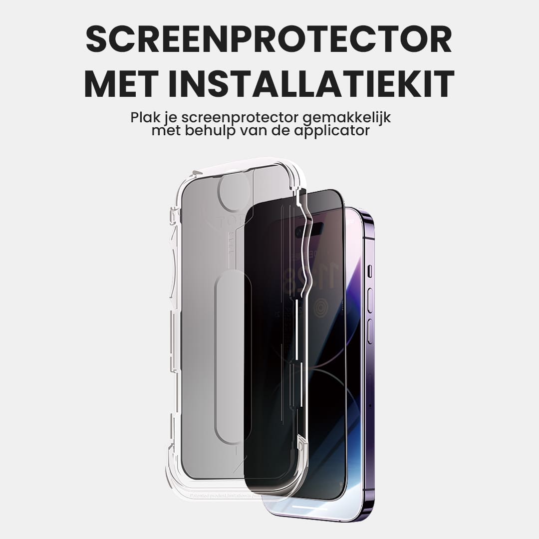 Casify Gehard Glas Privacy Screenprotector met installatiekit voor de iPhone 17 Pro – productfoto 2